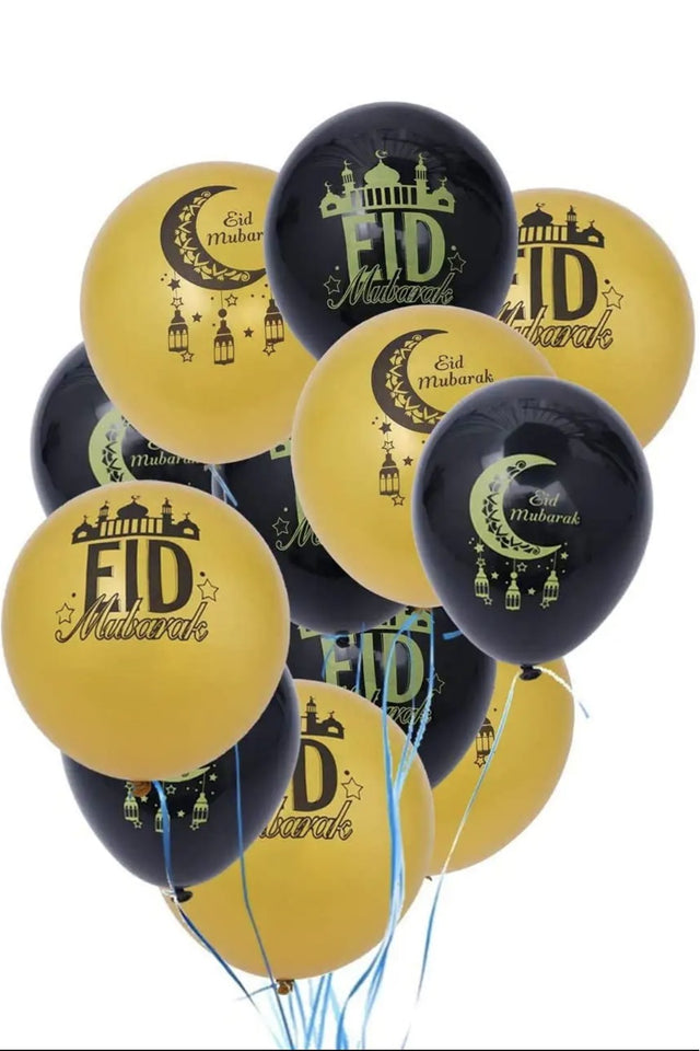 Lot de 12 ballons en latex Eid Mubarak – Spécial Ramadan 2026