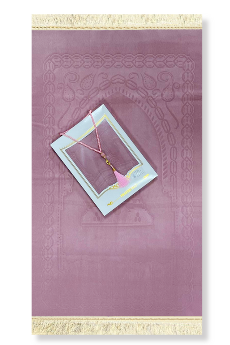 Coffret Cadeau Musulman – Tapis de Prière Velours & Chapelet (Tasbih) Élégant