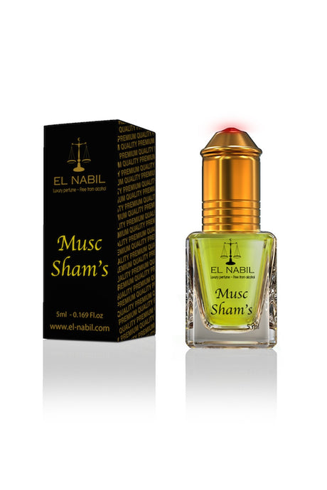 Musc Sham's El nabil 5mL - Extrait de Parfum Sans Alcool - EL NABIL