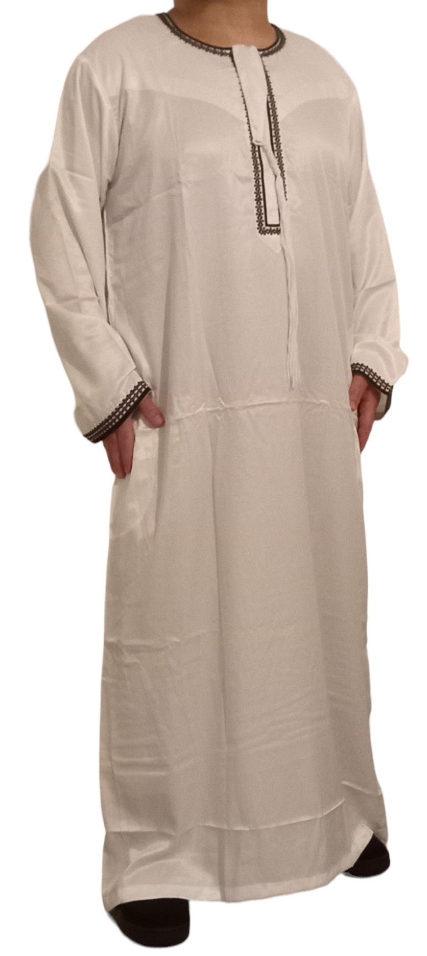 Qamis Omani en tissu satin précieux - Sultan
