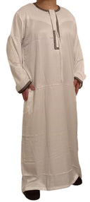 Qamis Omani en tissu satin précieux - Sultan