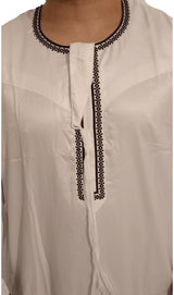 Qamis Omani en tissu satin précieux - Sultan