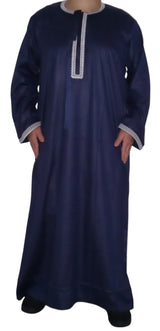 Qamis Omani en tissu satin précieux - Sultan
