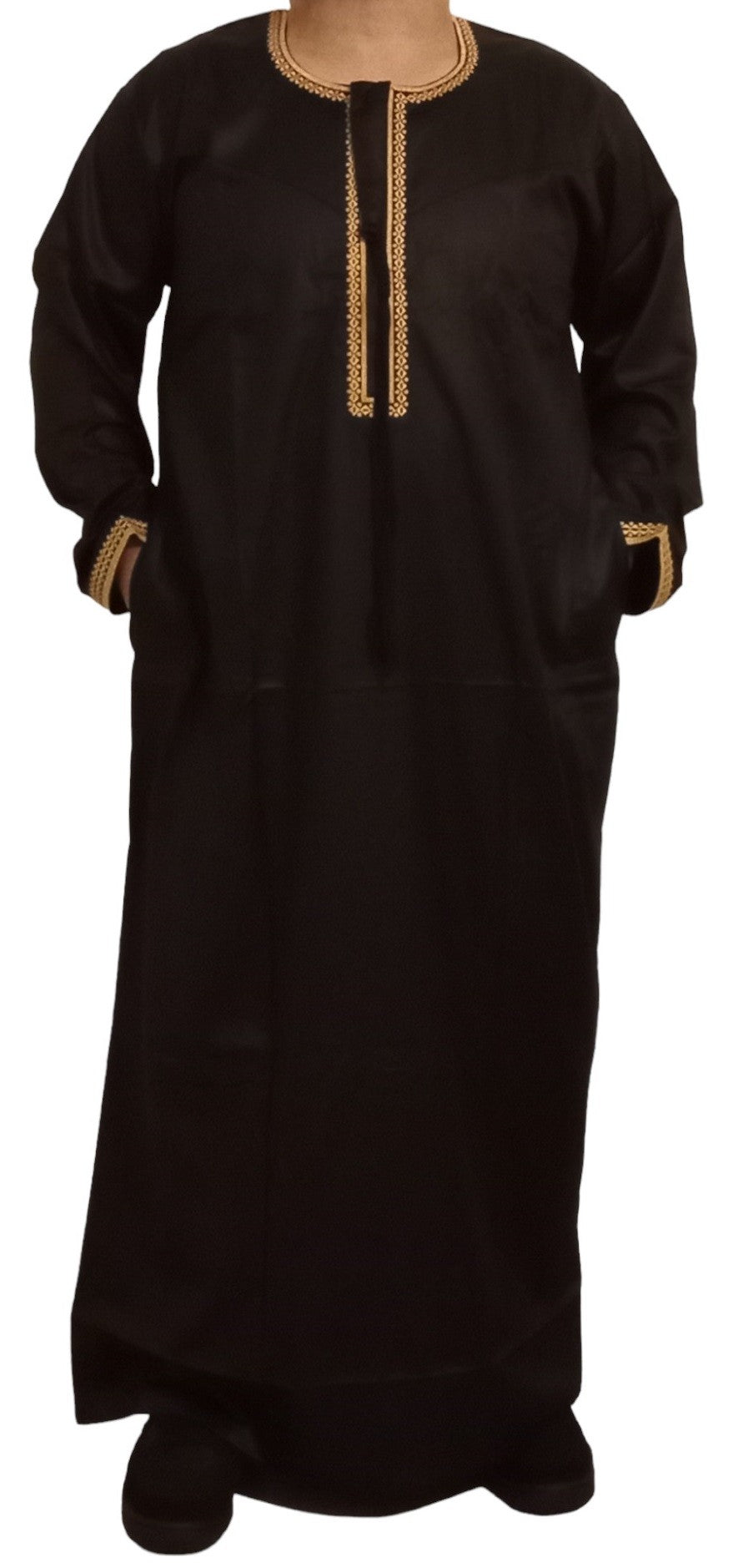 Qamis Omani en tissu satin précieux - Sultan