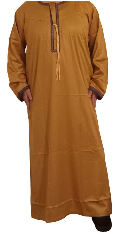 Qamis Omani en tissu satin précieux - Sultan