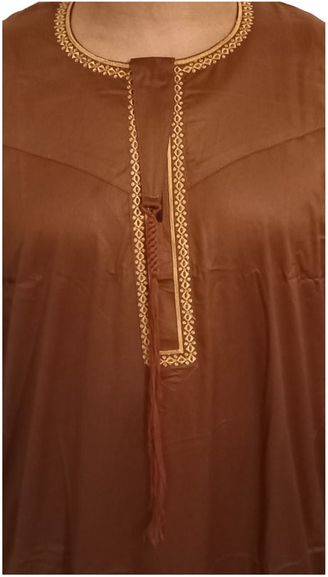 Qamis Omani en tissu satin précieux - Sultan