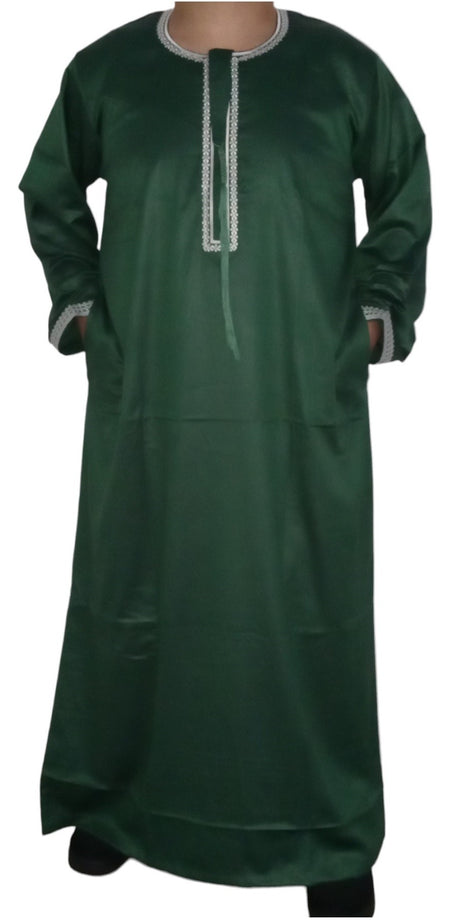 Qamis Omani en tissu satin précieux - Sultan