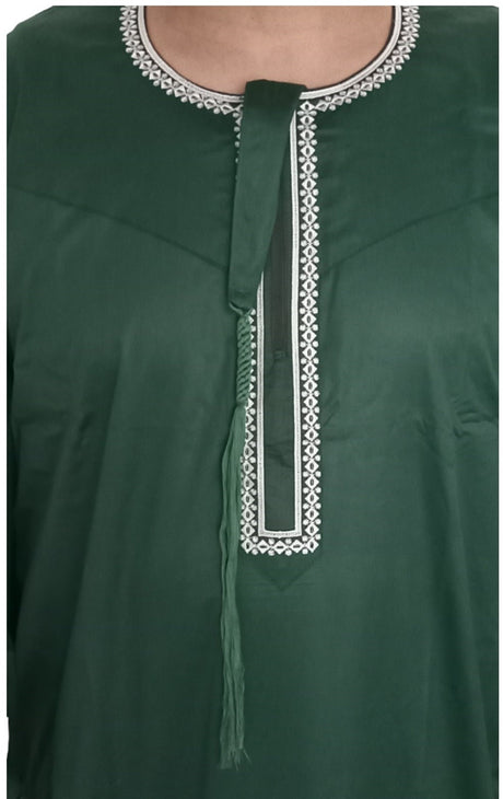 Qamis Omani en tissu satin précieux - Sultan