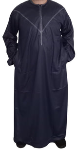 Qamis Émirati en Satin Précieux – Manches Longues | Sultan