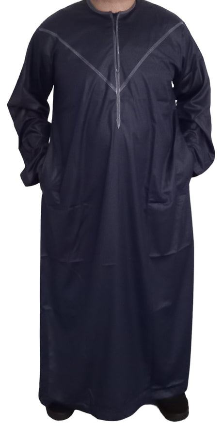 Qamis Émirati en Satin Précieux – Manches Longues | Sultan