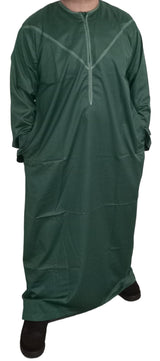 Qamis Émirati en Satin Précieux – Manches Longues | Sultan