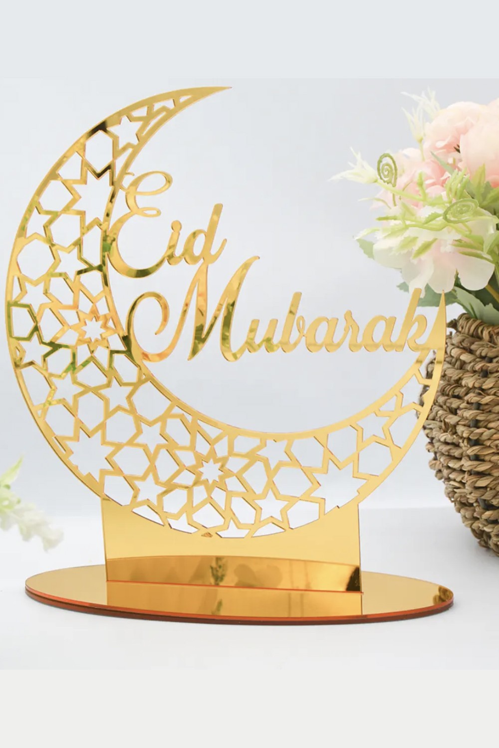 Décoration de table islamique en acrylique - Eid Mubarak 2025