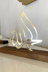 3 décorations de table islamiques en métal brillant – Subhanallah, Alhamdoulillah, Allahu Akbar