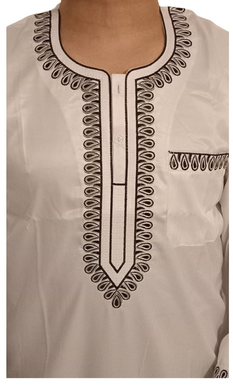 Qamis Sultan Classique Brodé – Manches Longues | Sultan