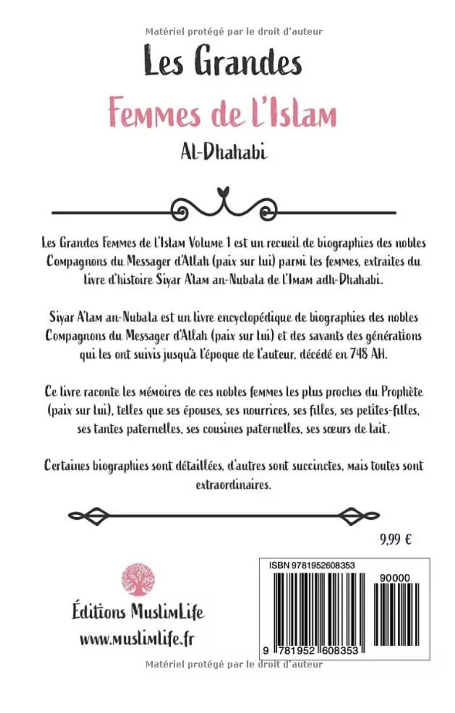 Les grandes femmes de l'Islam (volume 1) de Al-Dhahabi - Édition MuslimLife