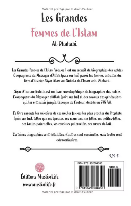 Les grandes femmes de l'Islam (volume 1) de Al-Dhahabi - Édition MuslimLife