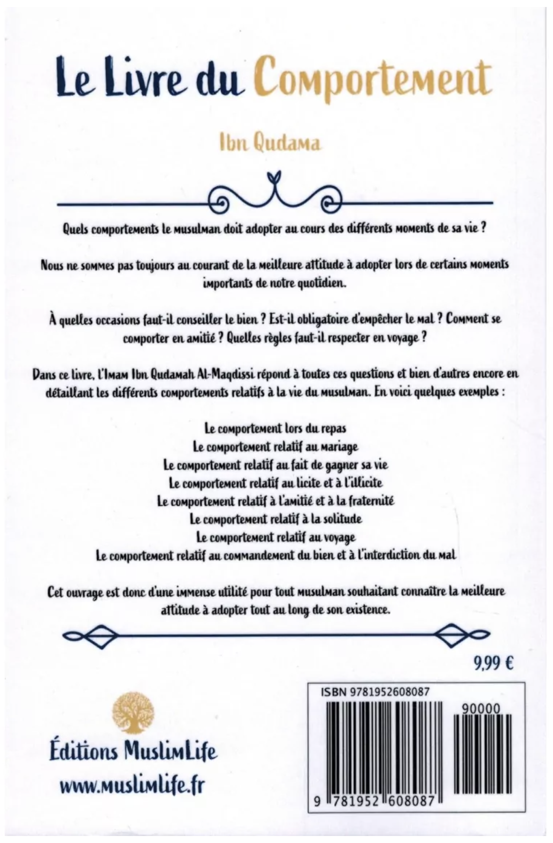 Le Livre du Comportement de Ibn Qudama - Édition MuslimLife