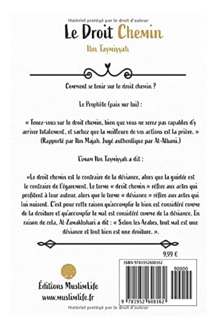 Le Droit Chemin de Ibn Taymiyyah - Édition MuslimLife