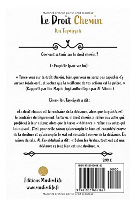 Le Droit Chemin de Ibn Taymiyyah - Édition MuslimLife