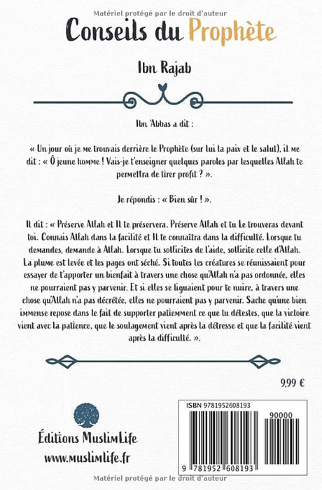 Conseils du Prophète de Ibn Rajab - Édition MuslimLife