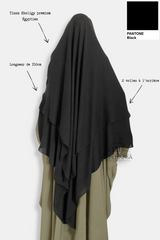 Niqab/Sitar cape à clips 1m50 Umm Hafsa
