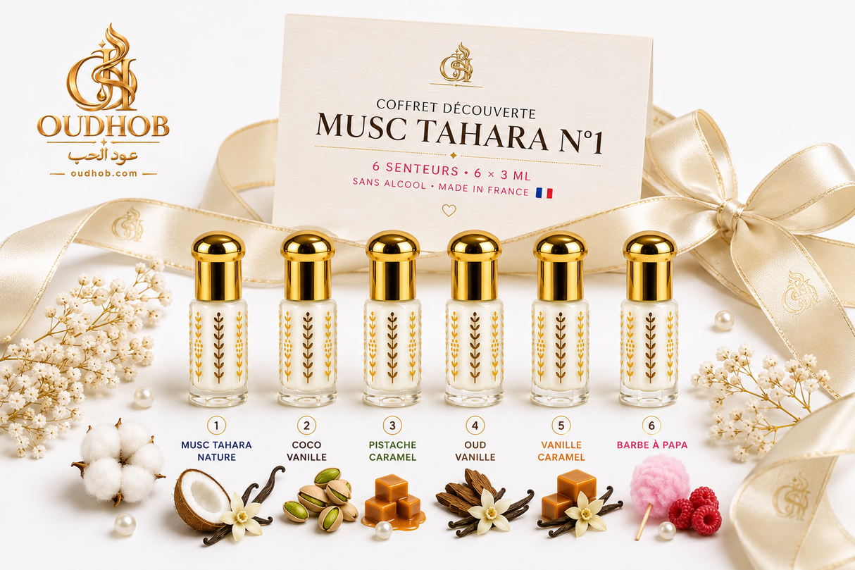 Musc Tahara Discovery Set N°1 – 6 Tuoksua × 3 ml – Alkoholiton – OudHob | عود الحب
