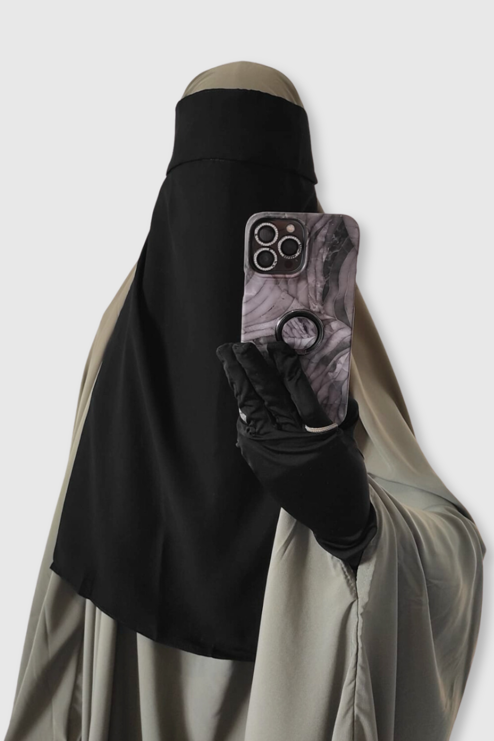Niqab casquette 1 voile 60cm Umm Hafsa