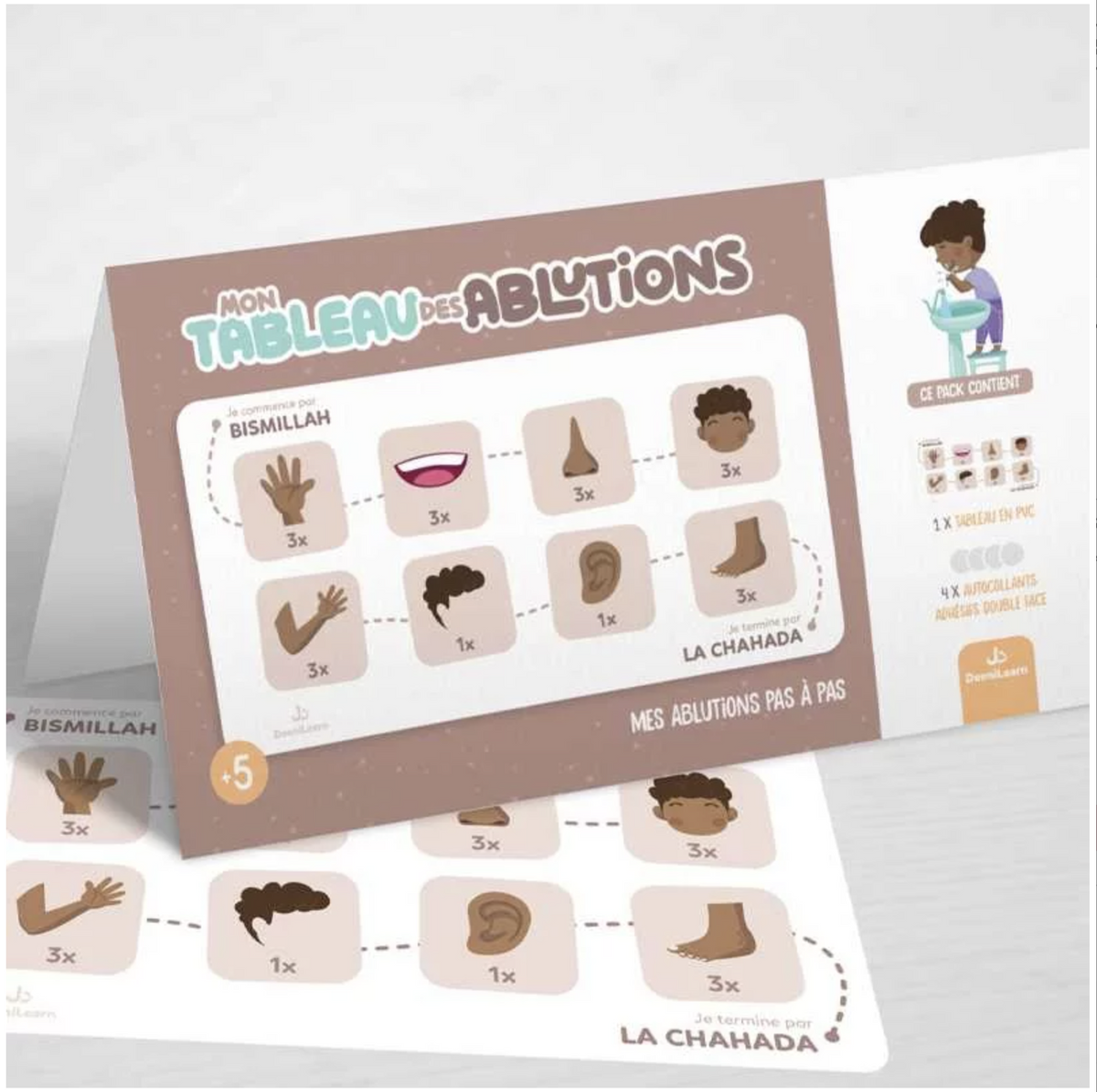 Mon tableau des ablutions : mes ablutions pas à pas - EDITION DeeniLearn
