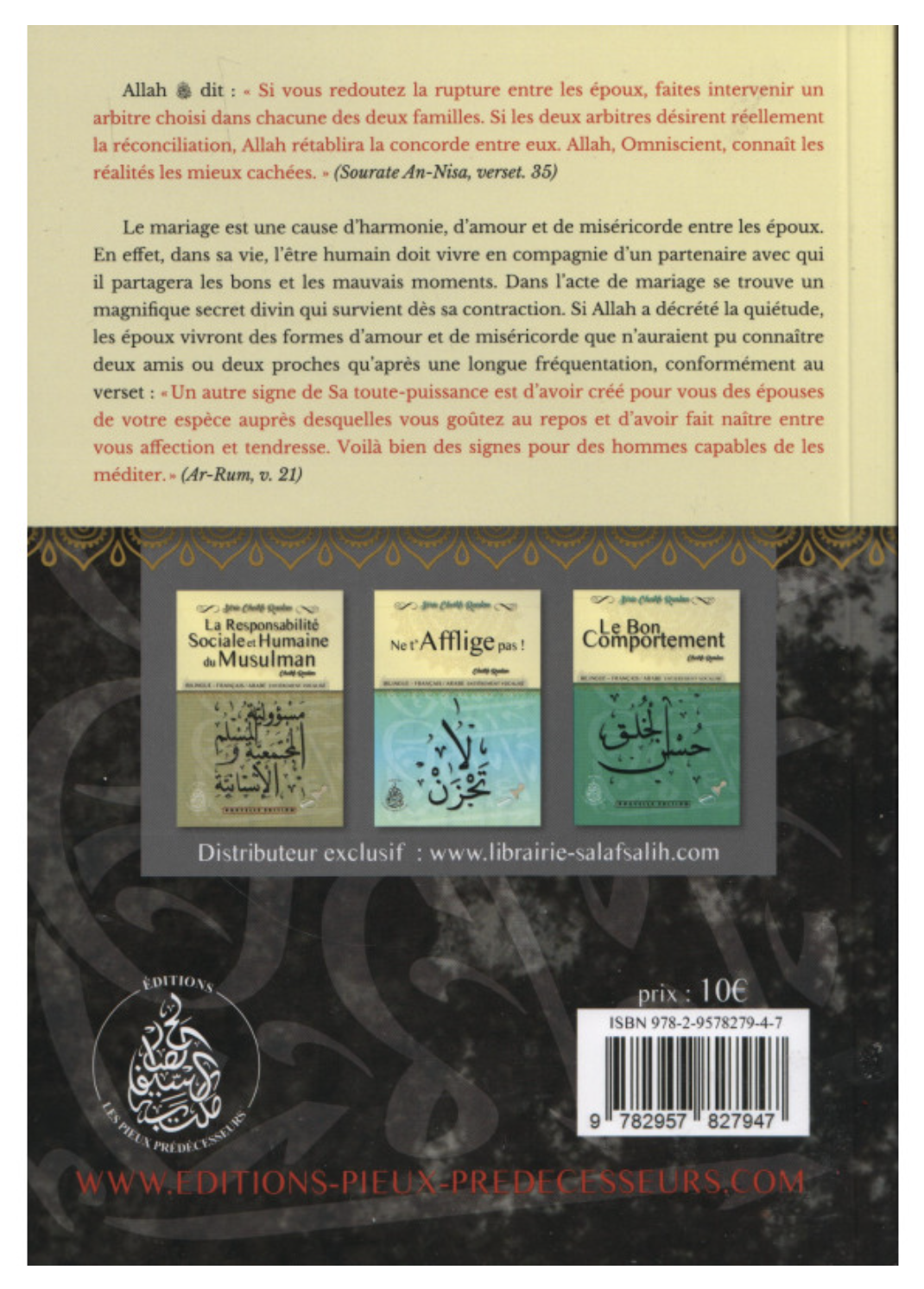 Les méfaits du divorce, De Cheikh Raslan - Éditions Les Pieux Prédécesseurs