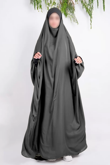 Jilbab Makkah 1 Pièce avec Manches Longues Mitaines | Moultazimoun