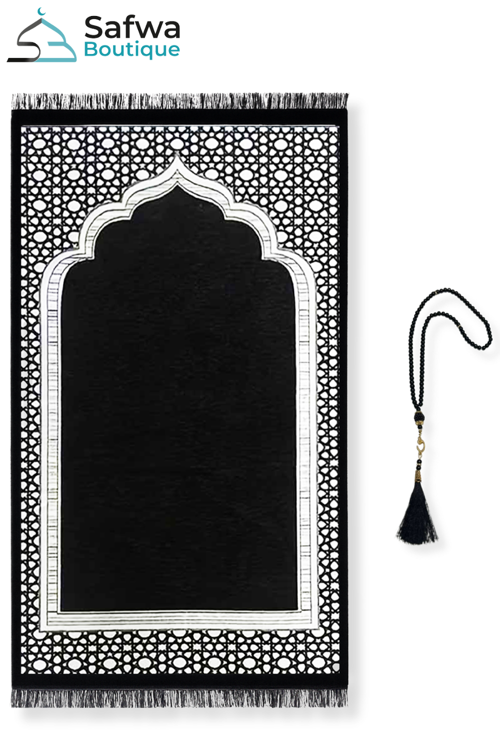 Coffret Cadeau Transparent Élégant – Tapis de Prière & Chapelet (Tasbih) | Muslim Box