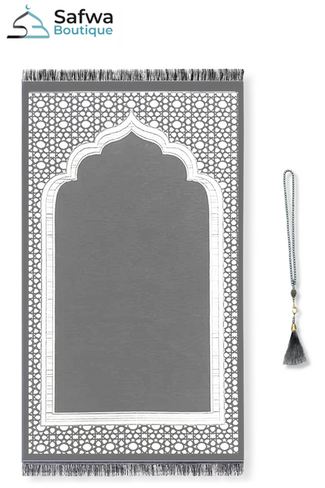 Coffret Cadeau Transparent Élégant – Tapis de Prière & Chapelet (Tasbih) | Muslim Box