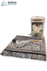 Coffret Cadeau Transparent Élégant – Tapis de Prière & Chapelet (Tasbih) | Muslim Box