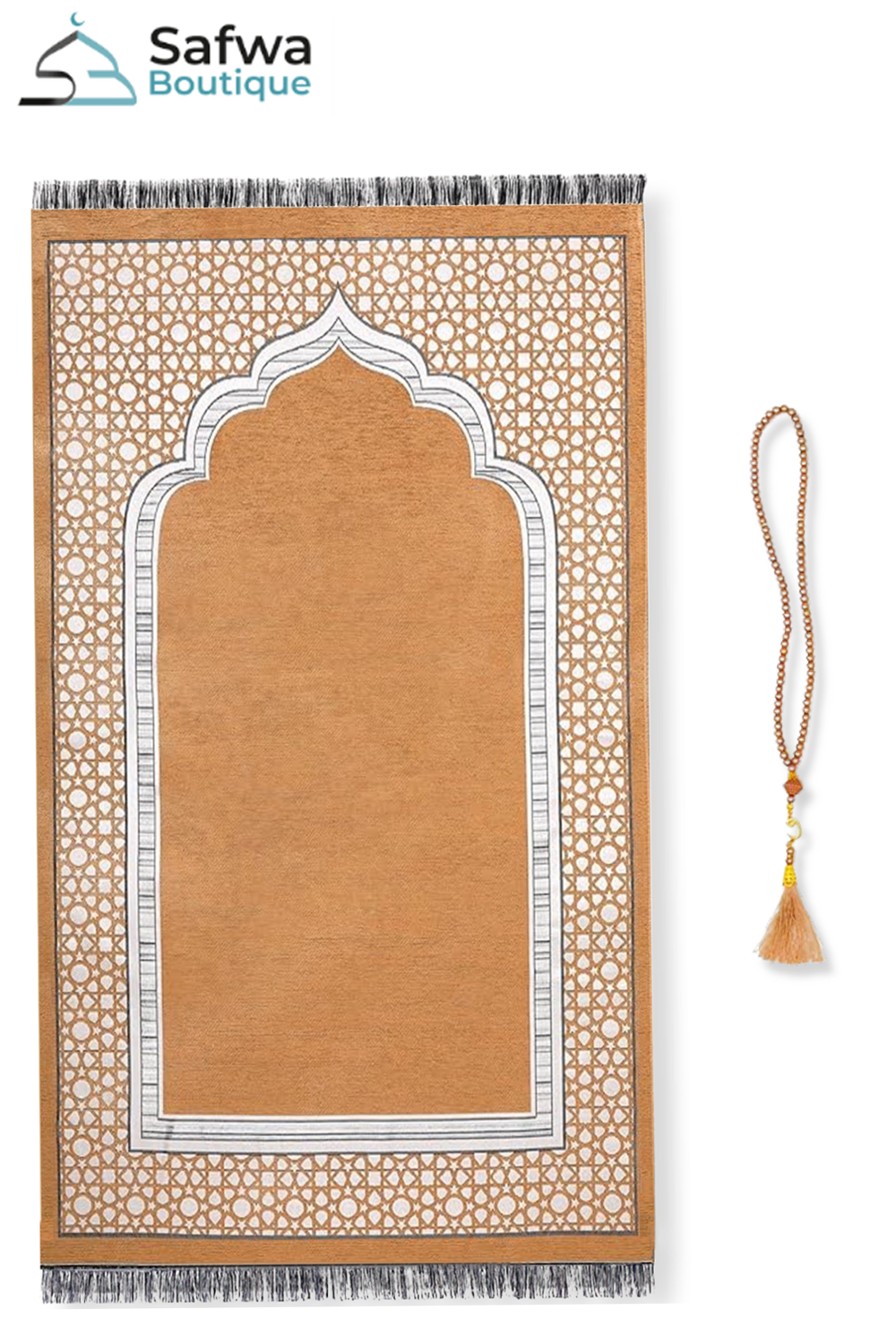 Coffret Cadeau Transparent Élégant – Tapis de Prière & Chapelet (Tasbih) | Muslim Box