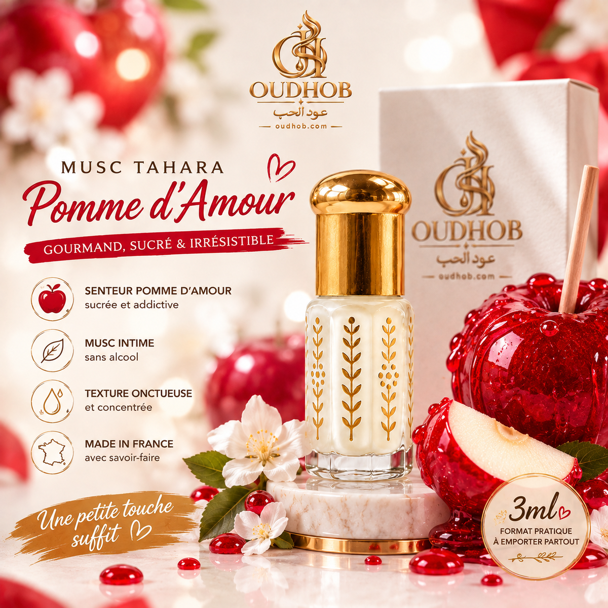 Musc Tahara Pomme d’Amour – Intimate Musk Alcohol-Free 3 ml – OudHob | عود الحب
