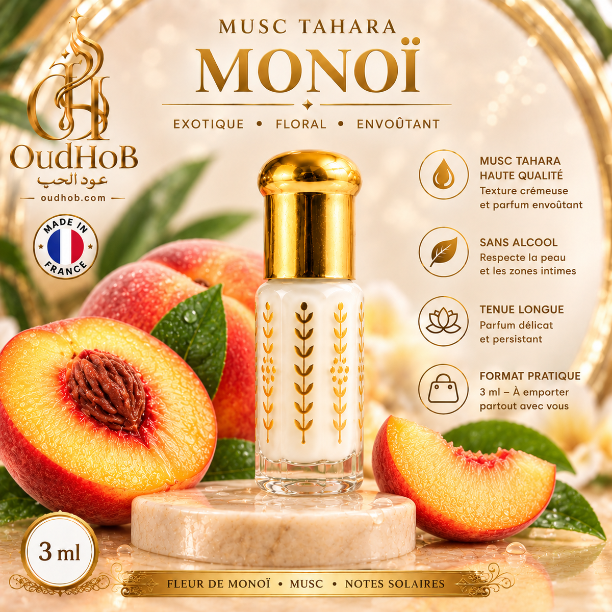Musc Tahara Persikka – Alkoholiton Intiimimyski 3 ml – OudHob | عود الحب