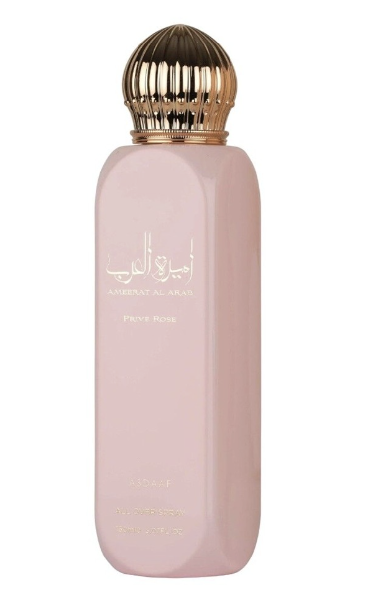 All Over Spray Ameerat Al Arab Rose Asdaaf spray corporel pour femme 150ml - Lattafa Dubaï
