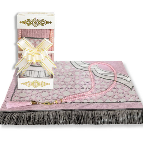 Coffret Cadeau Transparent Élégant – Tapis de Prière & Chapelet (Tasbih) | Muslim Box