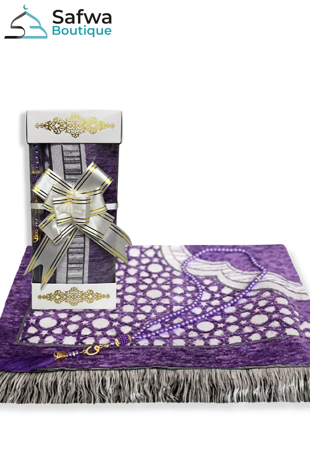 Coffret Cadeau Transparent Élégant – Tapis de Prière & Chapelet (Tasbih) | Muslim Box