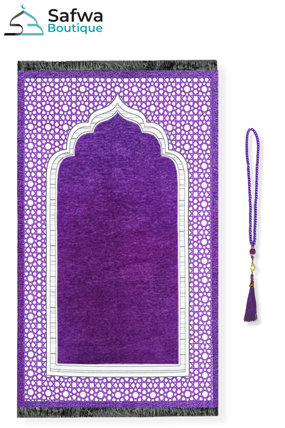 Coffret Cadeau Transparent Élégant – Tapis de Prière & Chapelet (Tasbih) | Muslim Box
