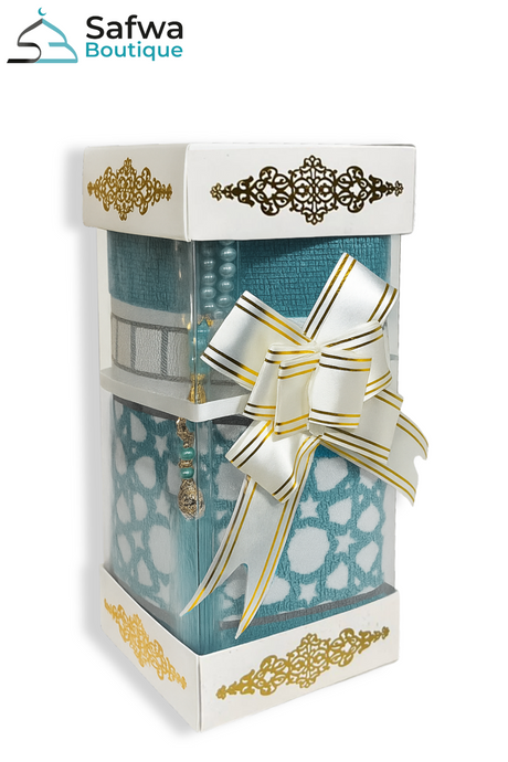Coffret Cadeau Transparent Élégant – Tapis de Prière & Chapelet (Tasbih) | Muslim Box