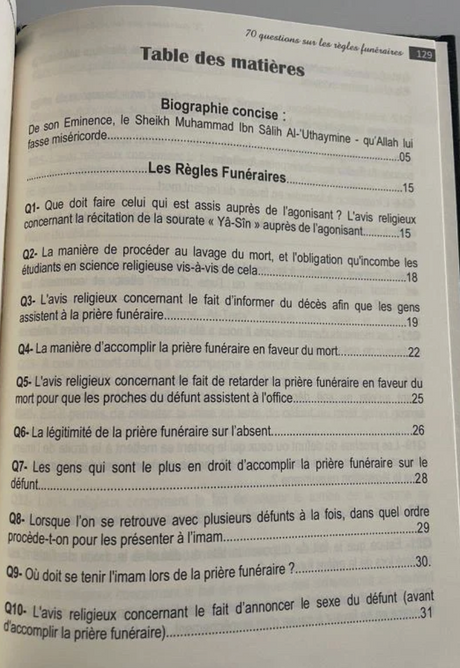 70 Questions sur les Règles Funéraires - Shaykh Ibn Uthaymine