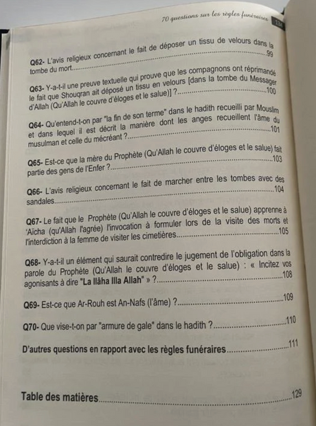 70 Questions sur les Règles Funéraires - Shaykh Ibn Uthaymine