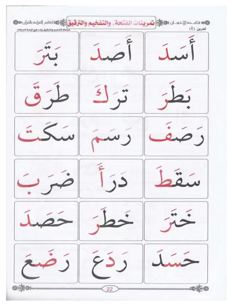 Apprentissage de la lecture arabe avec la règle Bagdadia - LIvre en arabe de Mostafa El Gindi معلم القراءة العربية