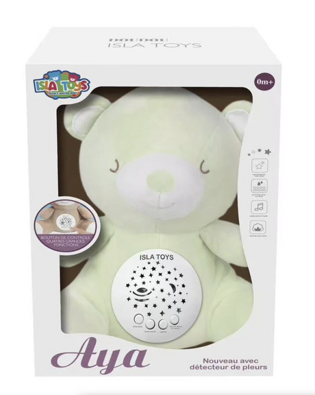 Doudou Ourson Veilleuse Coranique Détecteur de Pleurs – Isla Toys | Veilleuse 3 en 1 Bébé