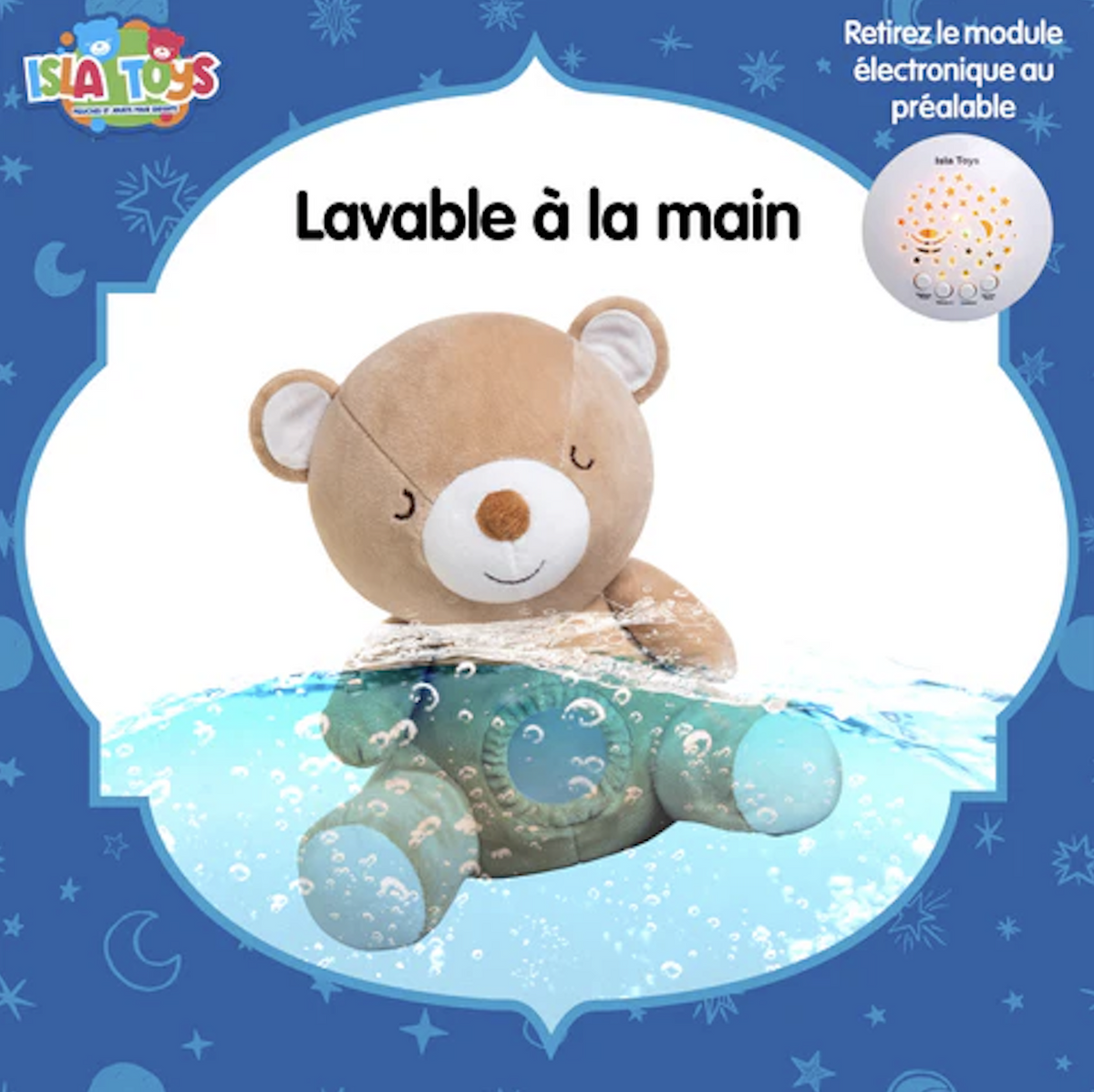 Doudou Ourson Veilleuse Coranique Détecteur de Pleurs – Isla Toys | Veilleuse 3 en 1 Bébé