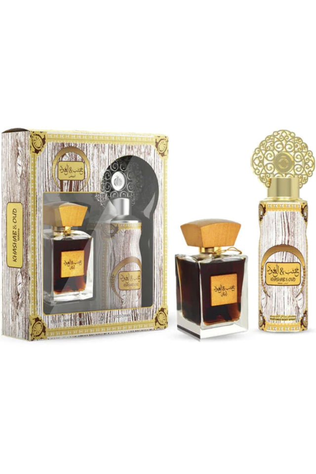 Coffret Parfum d’Orient KHASHAB & OUD WHITE – eau de parfum 100ml & Déodorant 200ml - My Perfumes Dubaï