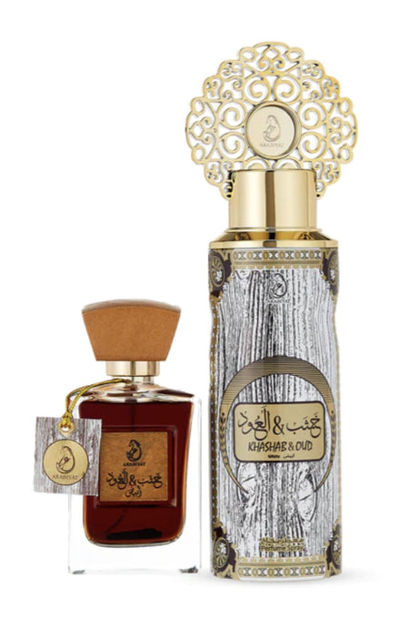 Coffret Parfum d’Orient KHASHAB & OUD WHITE – eau de parfum 100ml & Déodorant 200ml - My Perfumes Dubaï