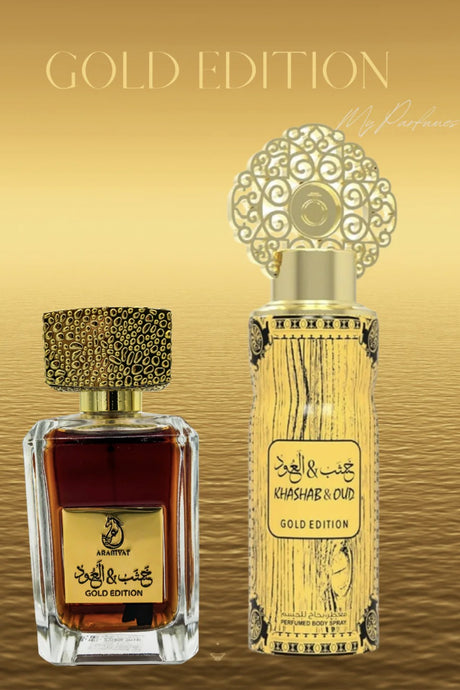 Coffret Parfum d’Orient KHASHAB & OUD GOLD – eau de parfum 100ml & Déodorant 200ml - My Perfumes Dubaï