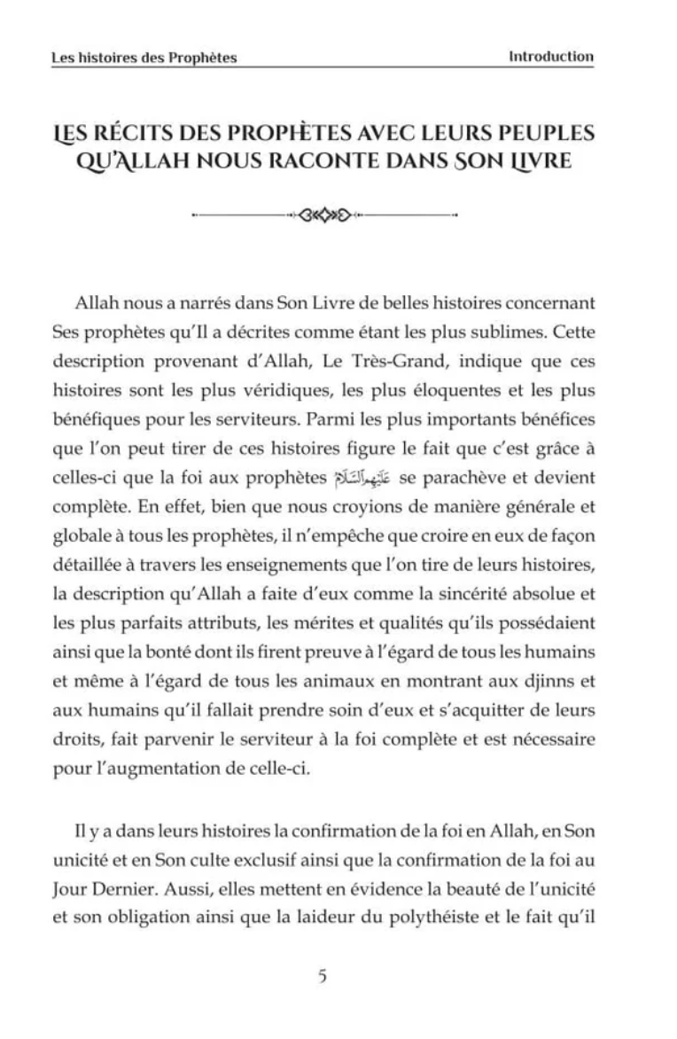 Profetenes historier – Qisas Al Anbiya – As-Sa'dî – Fransk / Arabisk – Al Bayyinah